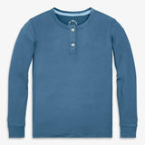 Kids stretch modal long sleeve henley PJ top