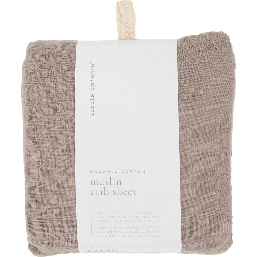 Organic Cotton Muslin Crib Sheet - Driftwood