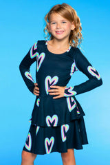 Simply Soft Long Sleeve Ruffle Skirt Dress