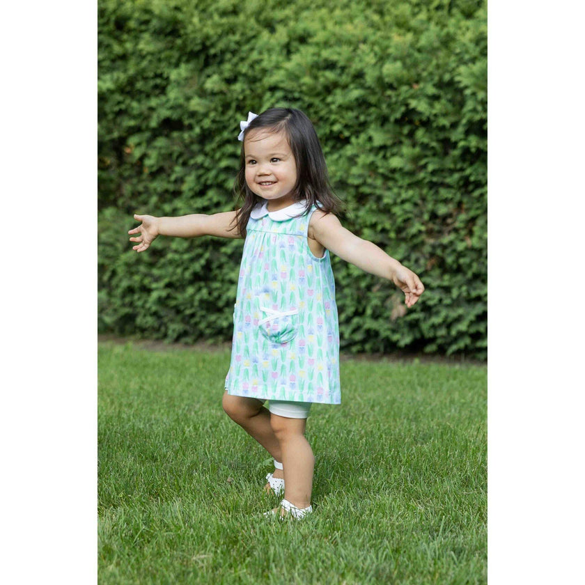Printed Knit Tulip Pocket Dress