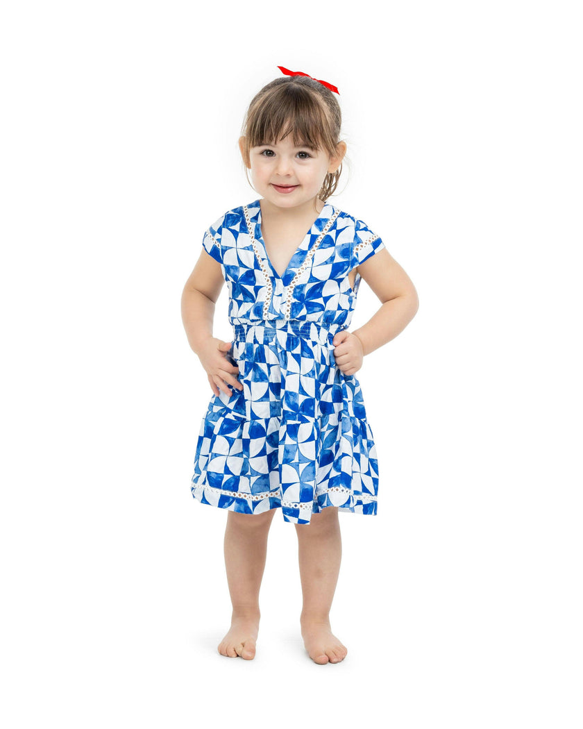 The Greece - Girls Smocked Waist Sun Dress