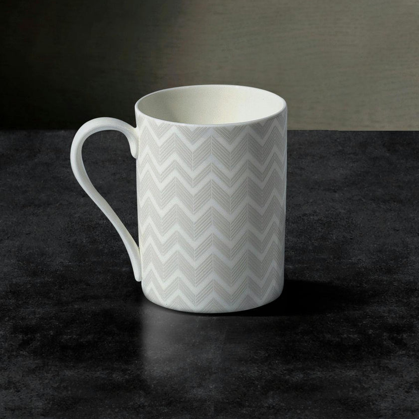 Mug Cup Zig Zag In Luxury Box White Diam. 2.5"