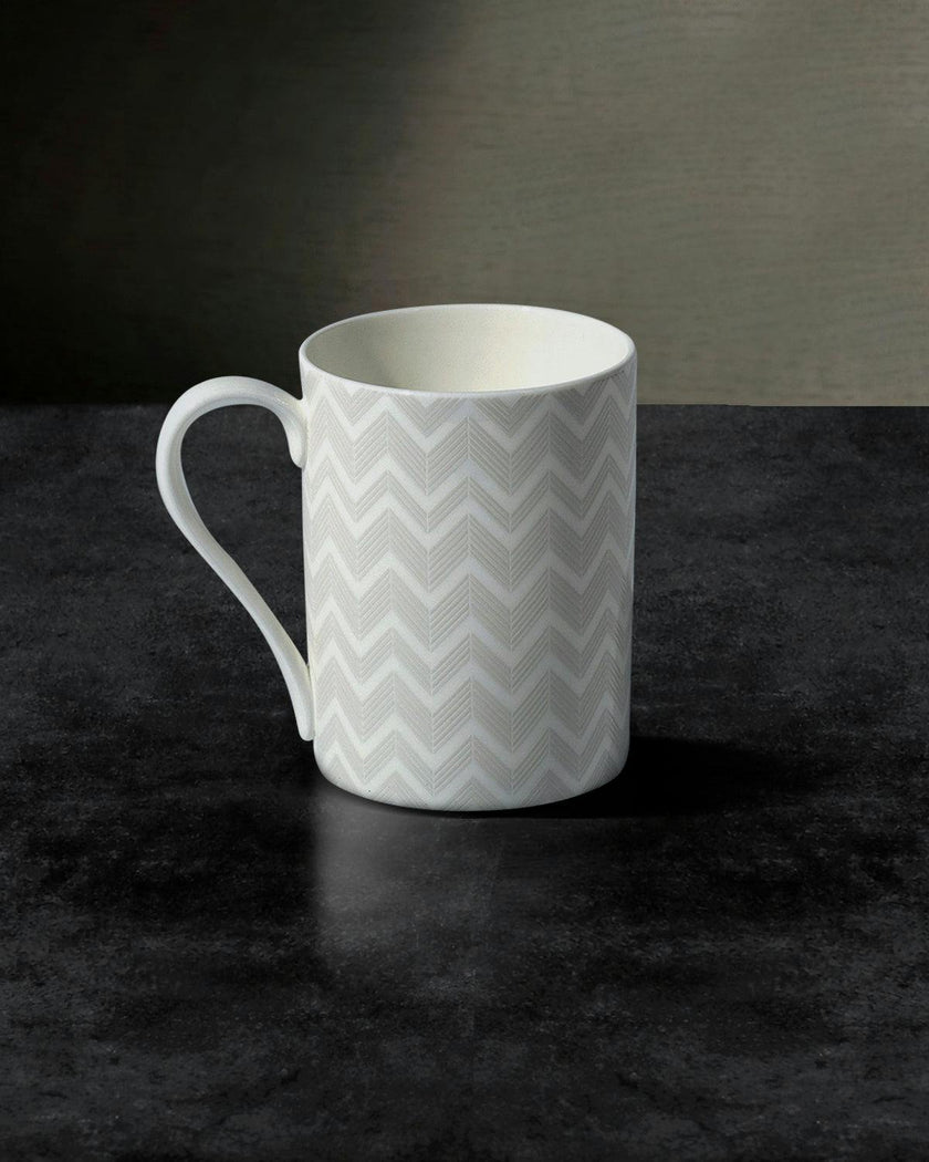 Mug Cup Zig Zag In Luxury Box White Diam. 2.5"