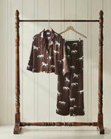 The Celine Silk Pajama Set in Highgrove Equestrian