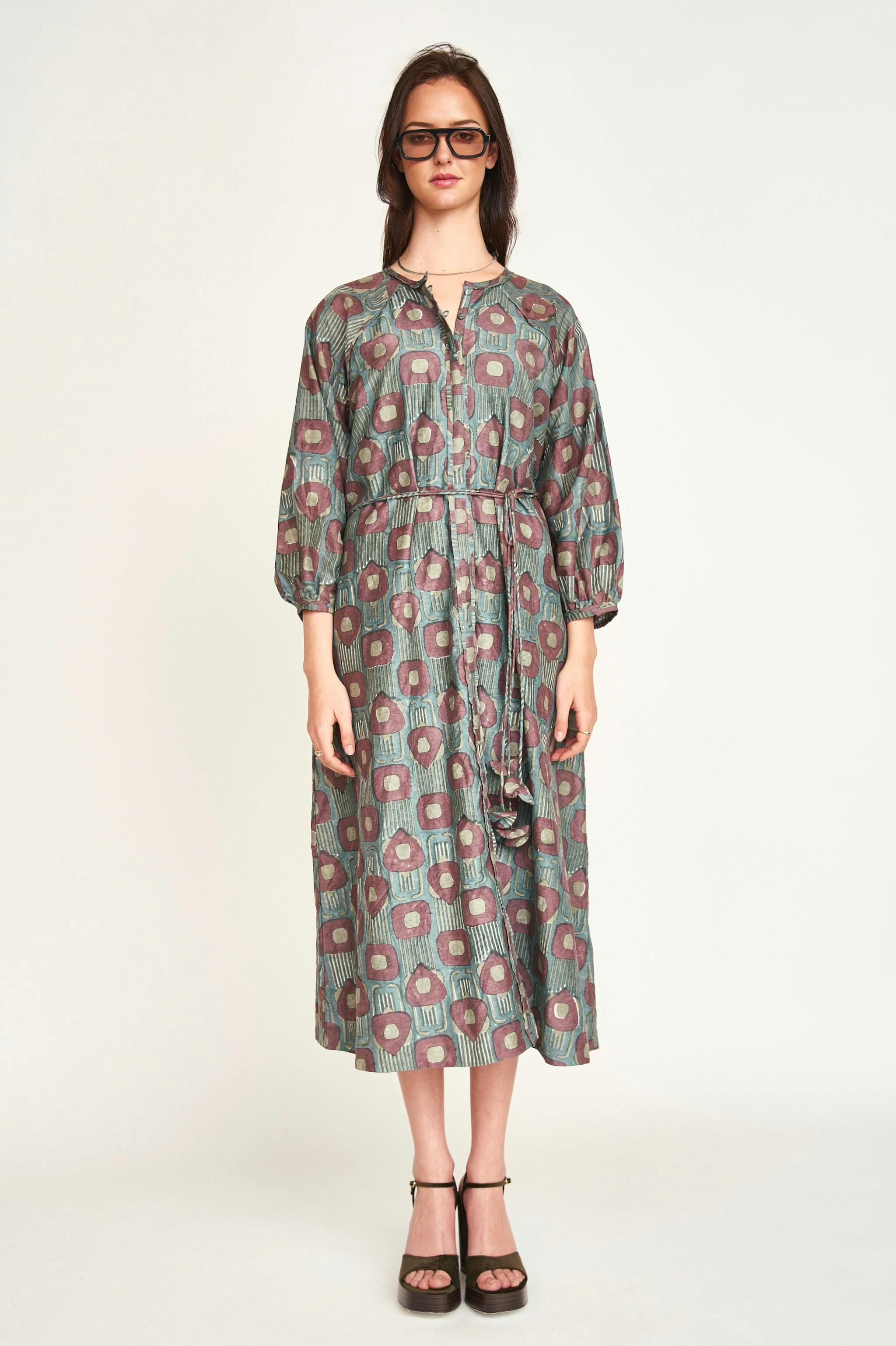 Somerset Dress in Mallard Coeur