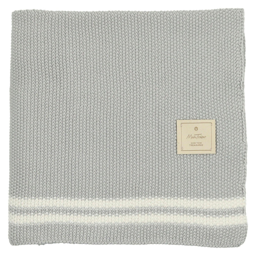 Duo Stripe Chunky-Knit Blanket