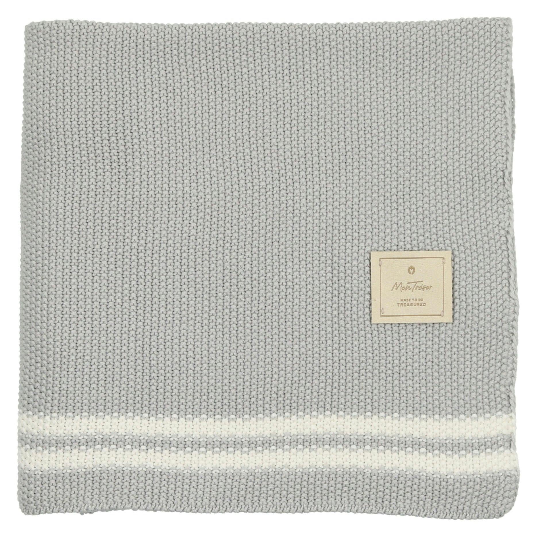 Duo Stripe Chunky-Knit Blanket