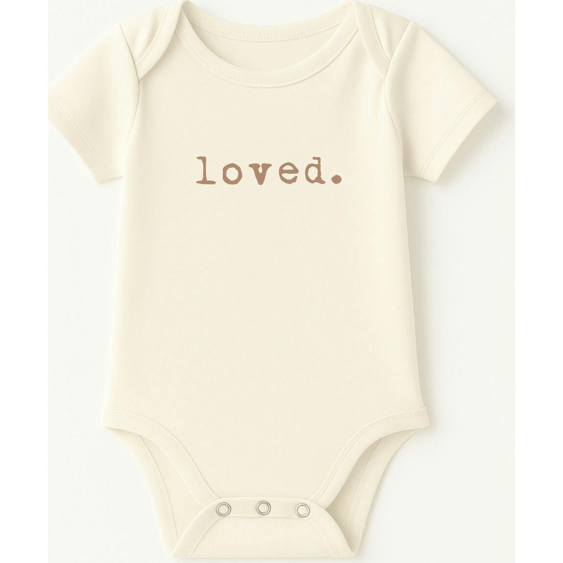 Loved. Clay Organic Cotton Baby Bodysuit Short Sleeve