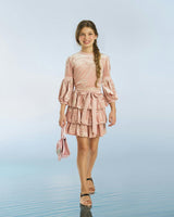 Destiny Velvet Frill Mini Skirt