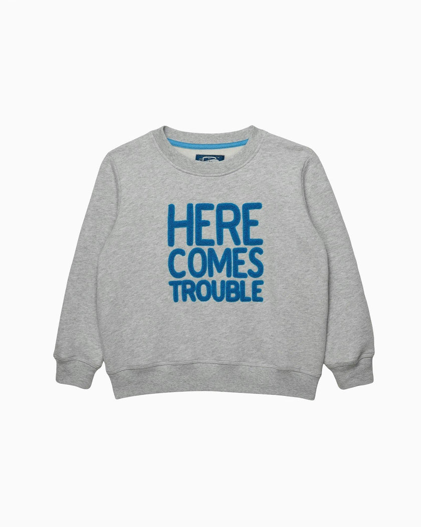 Here Comes Trouble Sweatshirt in Grey Marl
