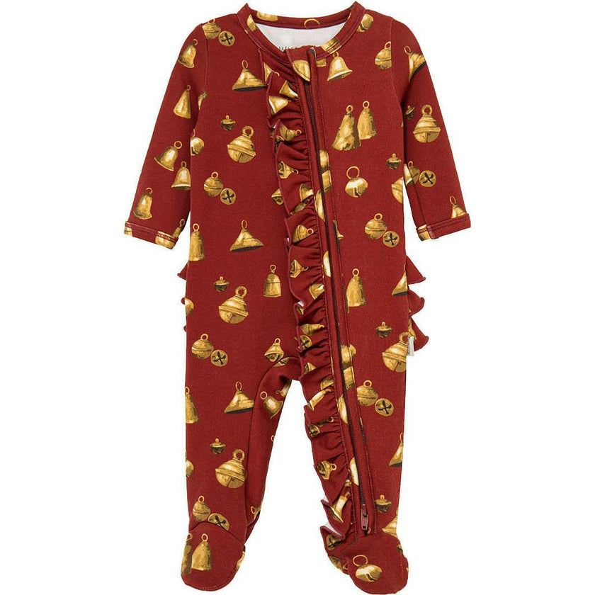 Vintage Bell Brushed Ruffle Footed Romper