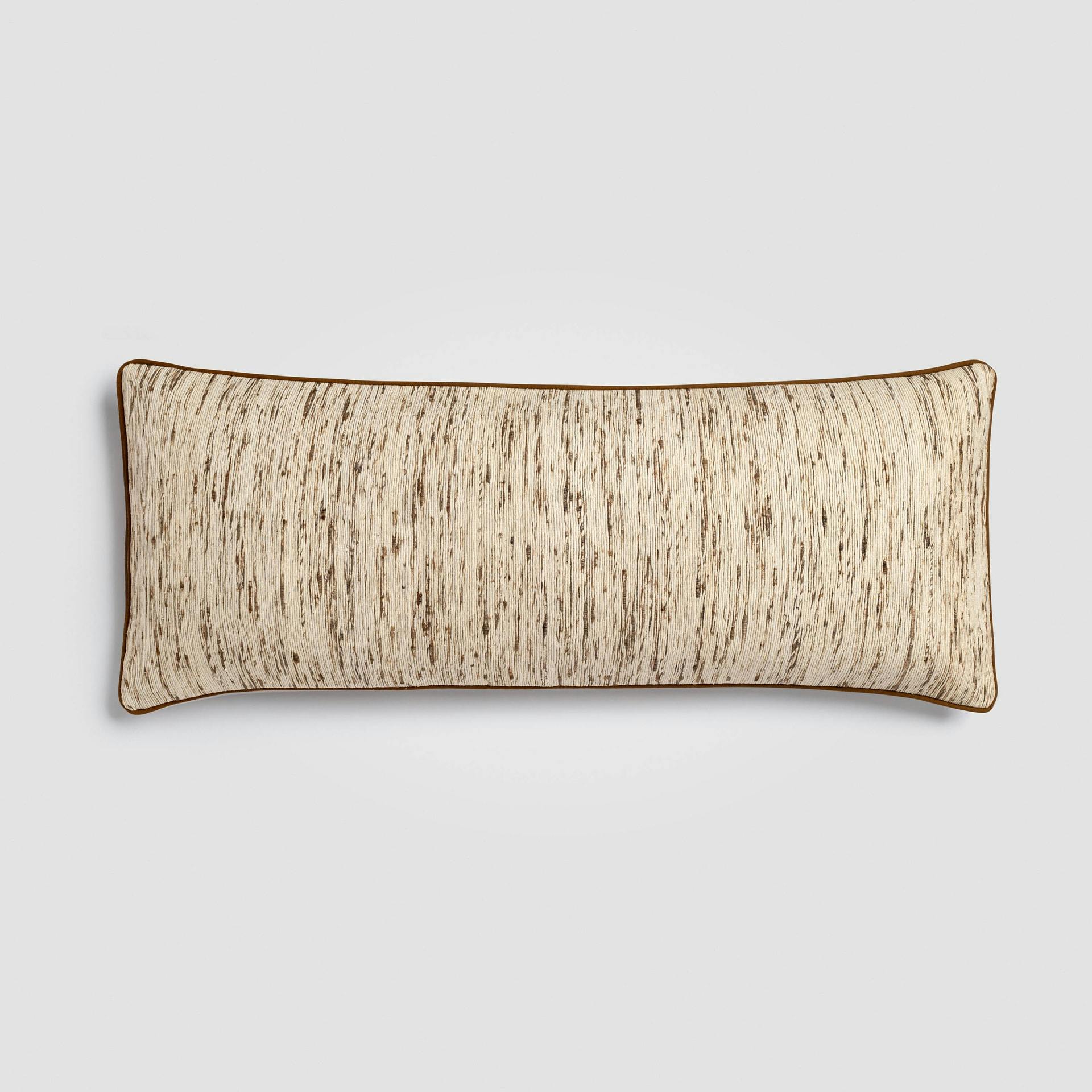 Silk Sands Beige Neutral Woven Lumbar Pillow