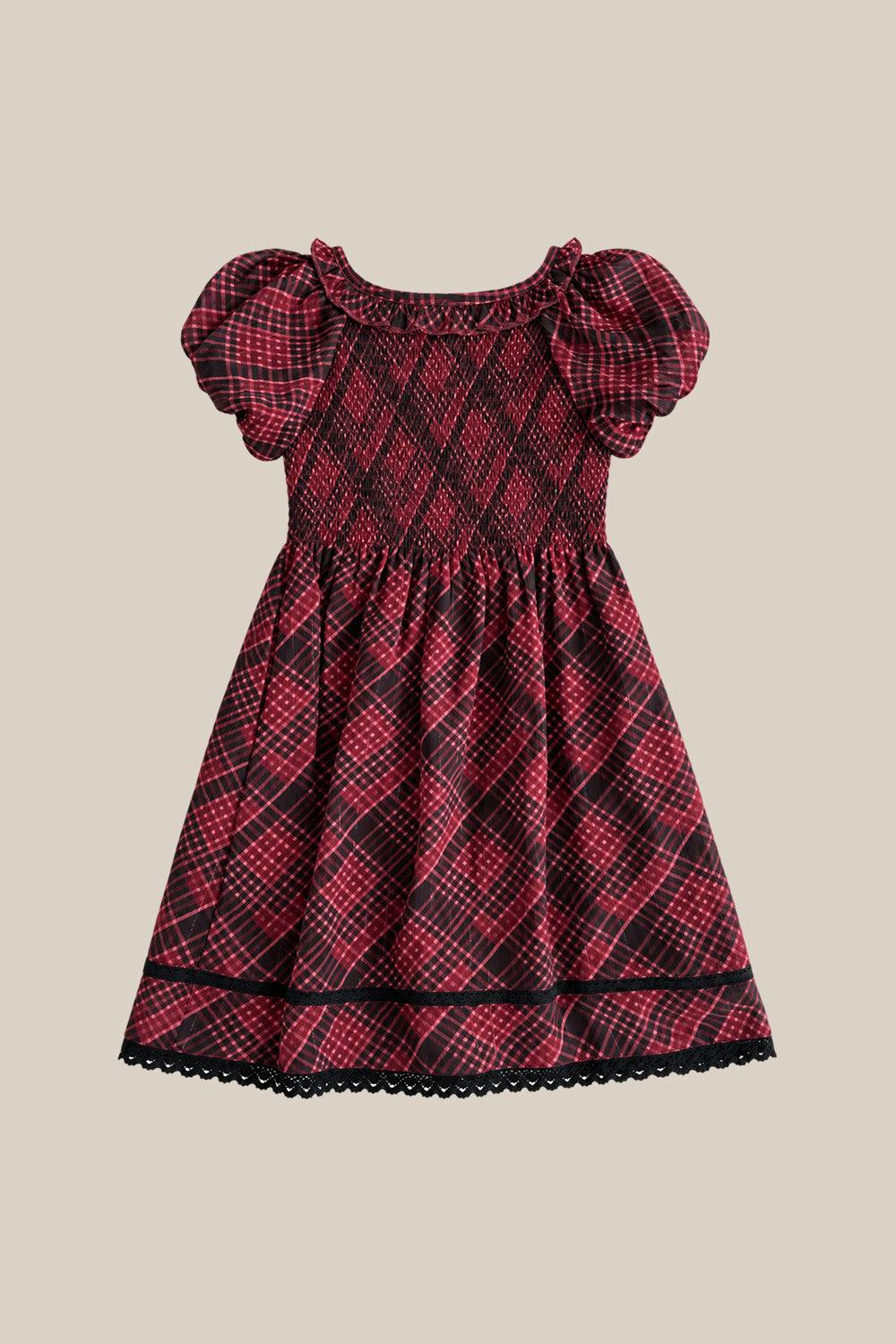 Mini Annalise Dress in Garnet Tinsel Plaid