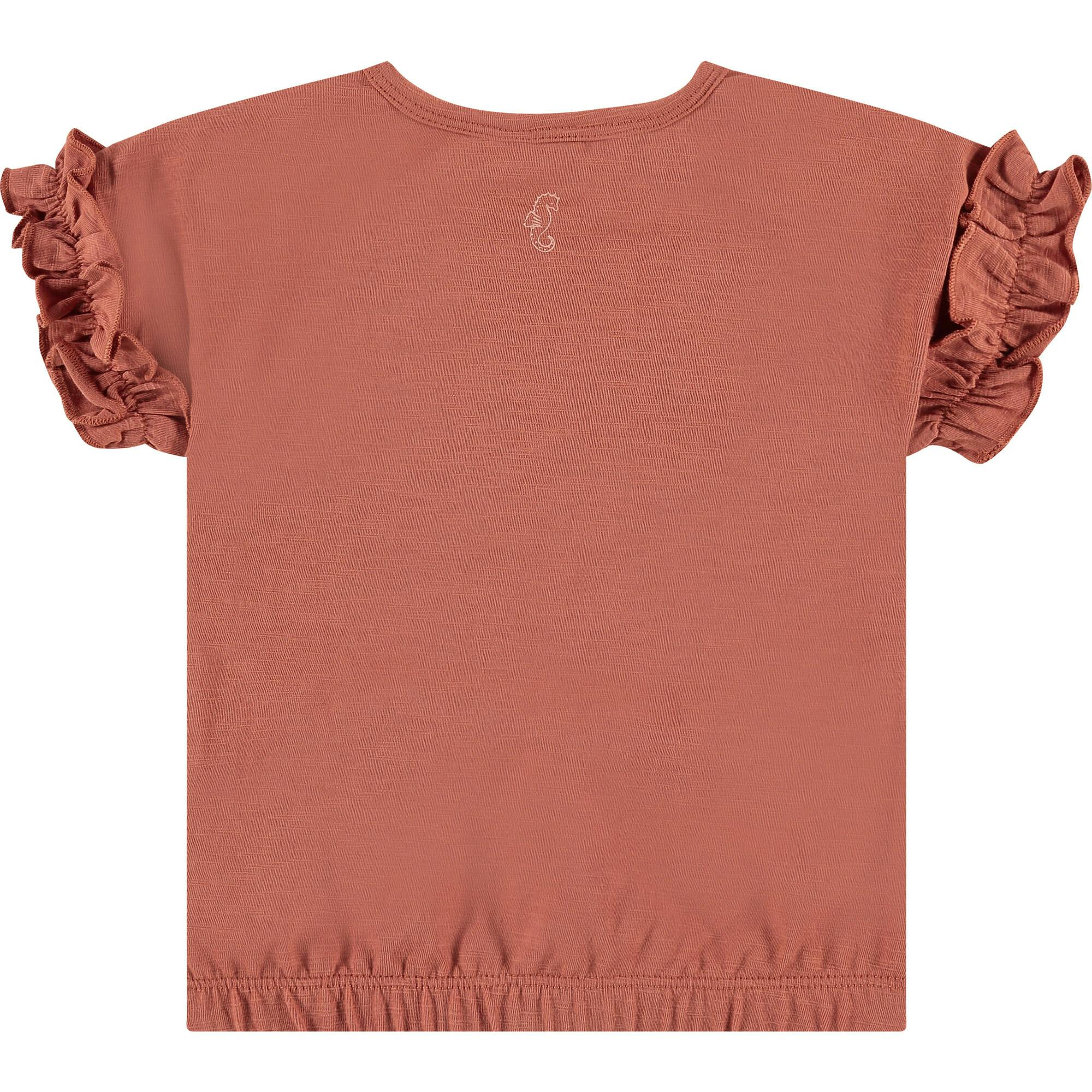 Flutter Sleeve Cinched Waist T-Shirt