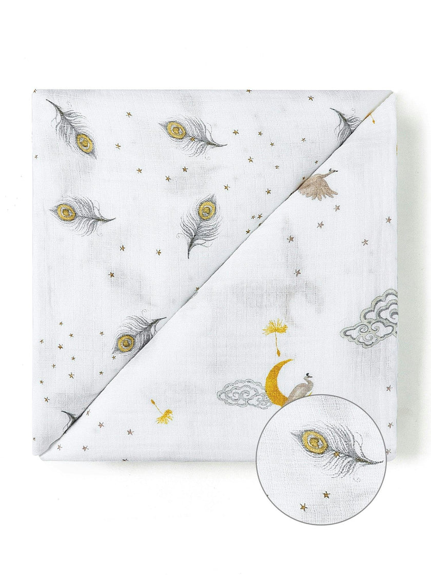 Organic Muslin Four-Layer Reversible Snug Blanket