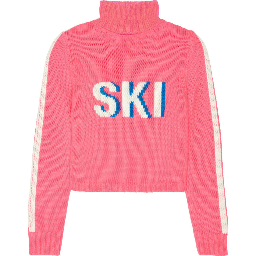Women's Retro Ski Knit Cropped Turtleneck Sweater