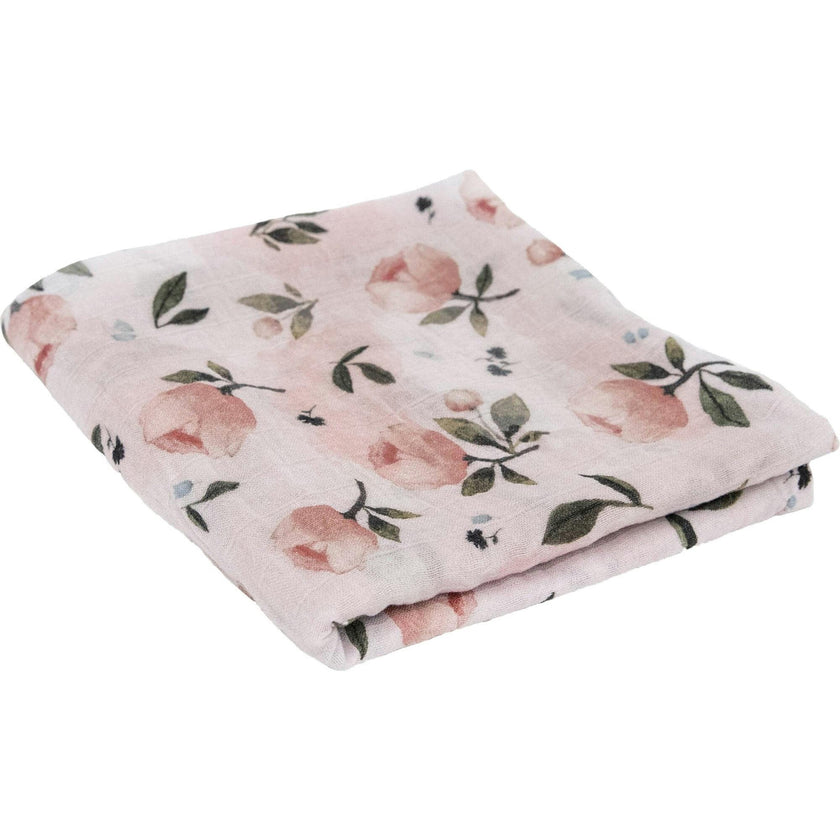 Organic Cotton Muslin Swaddle Blanket - Watercolor Floret