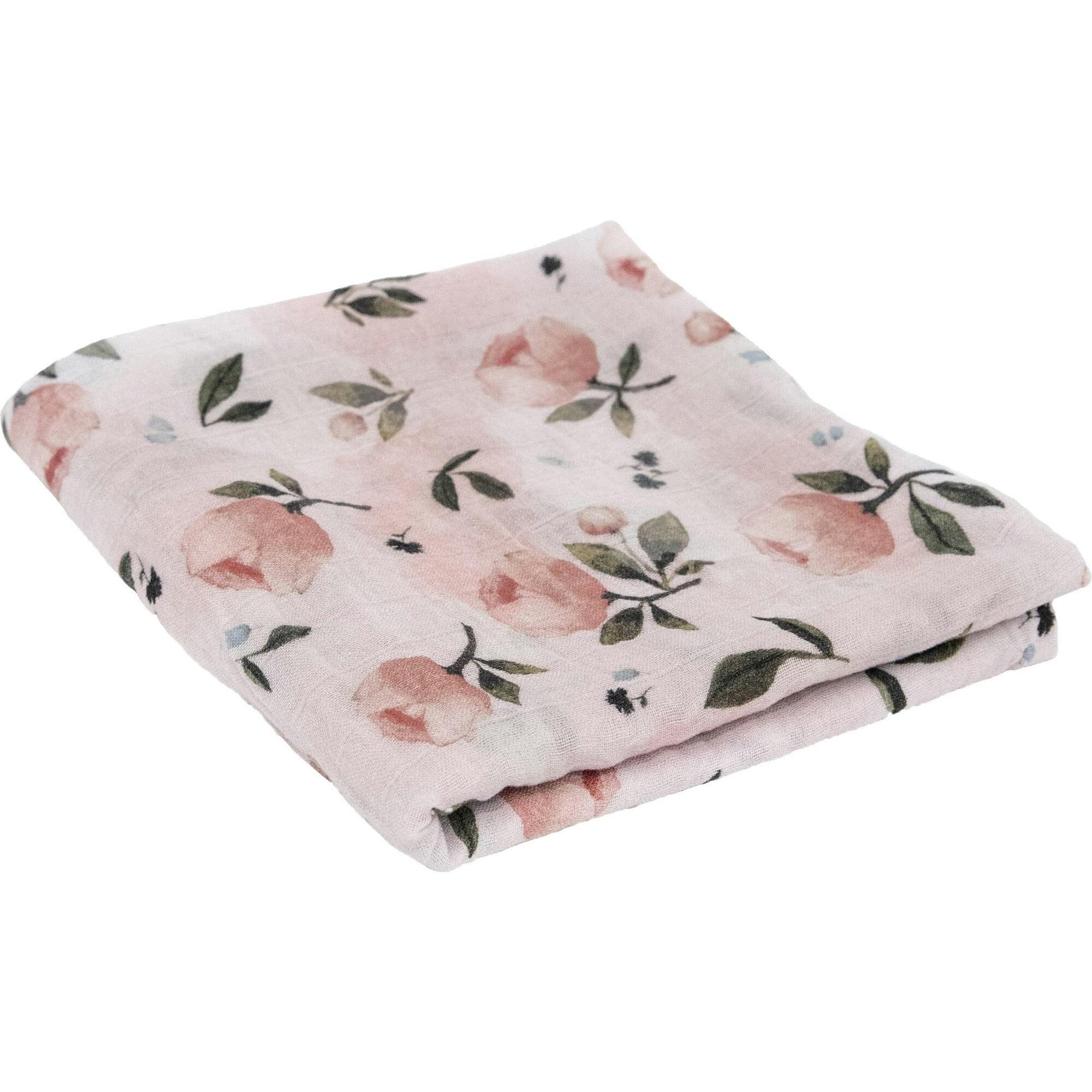 Organic Cotton Muslin Swaddle Blanket - Watercolor Floret
