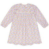 girls orchid floral long sleeve ruffle dress