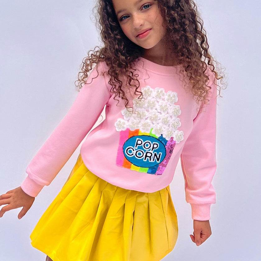 Pink Pearls and Popcorn Sweatshirt