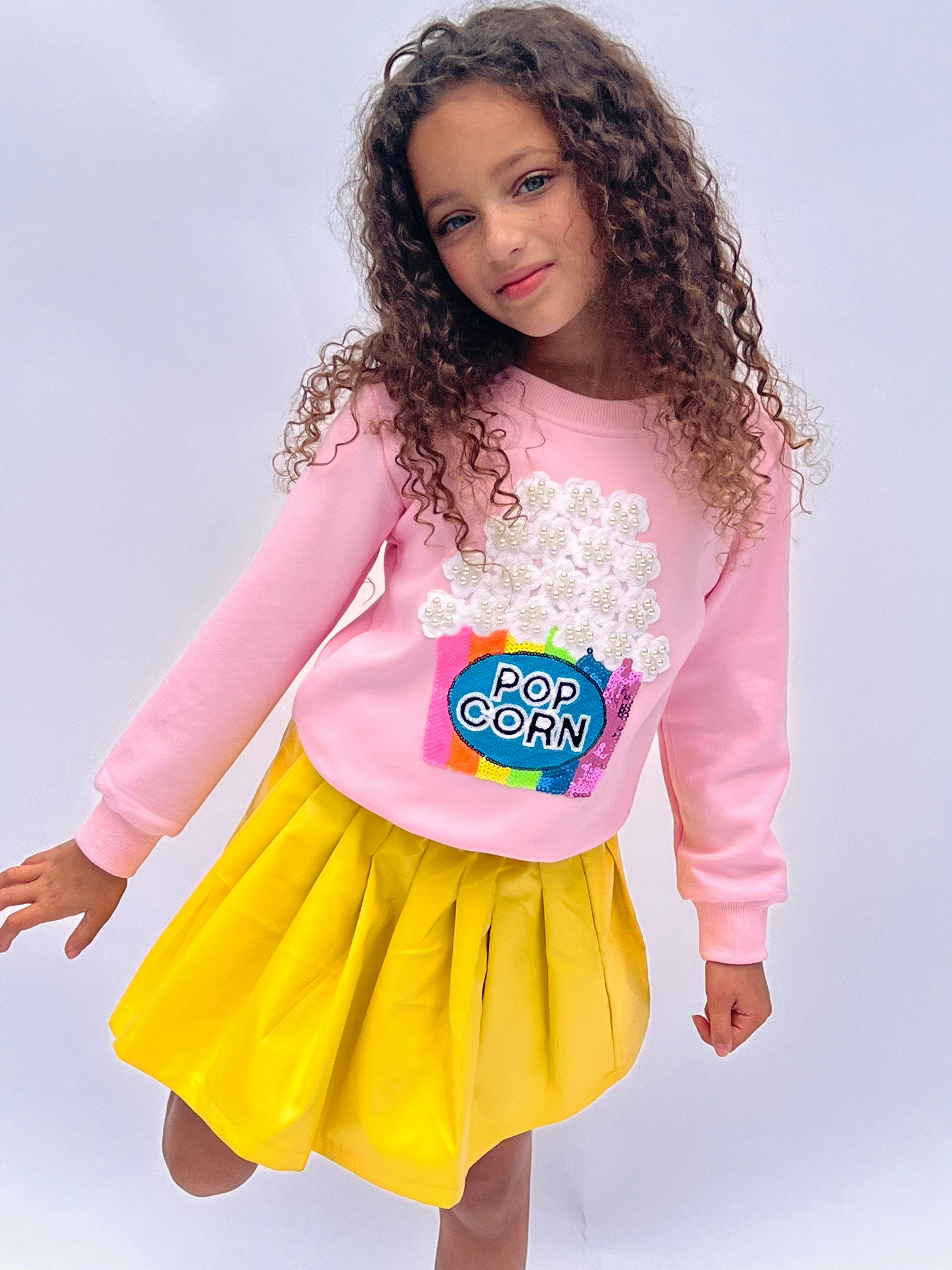 Pink Pearls and Popcorn Sweatshirt