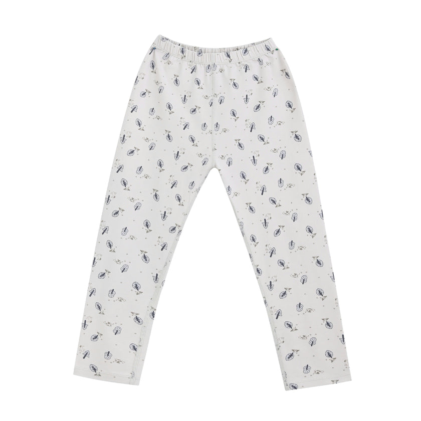White Feather Cotton Pajama Set