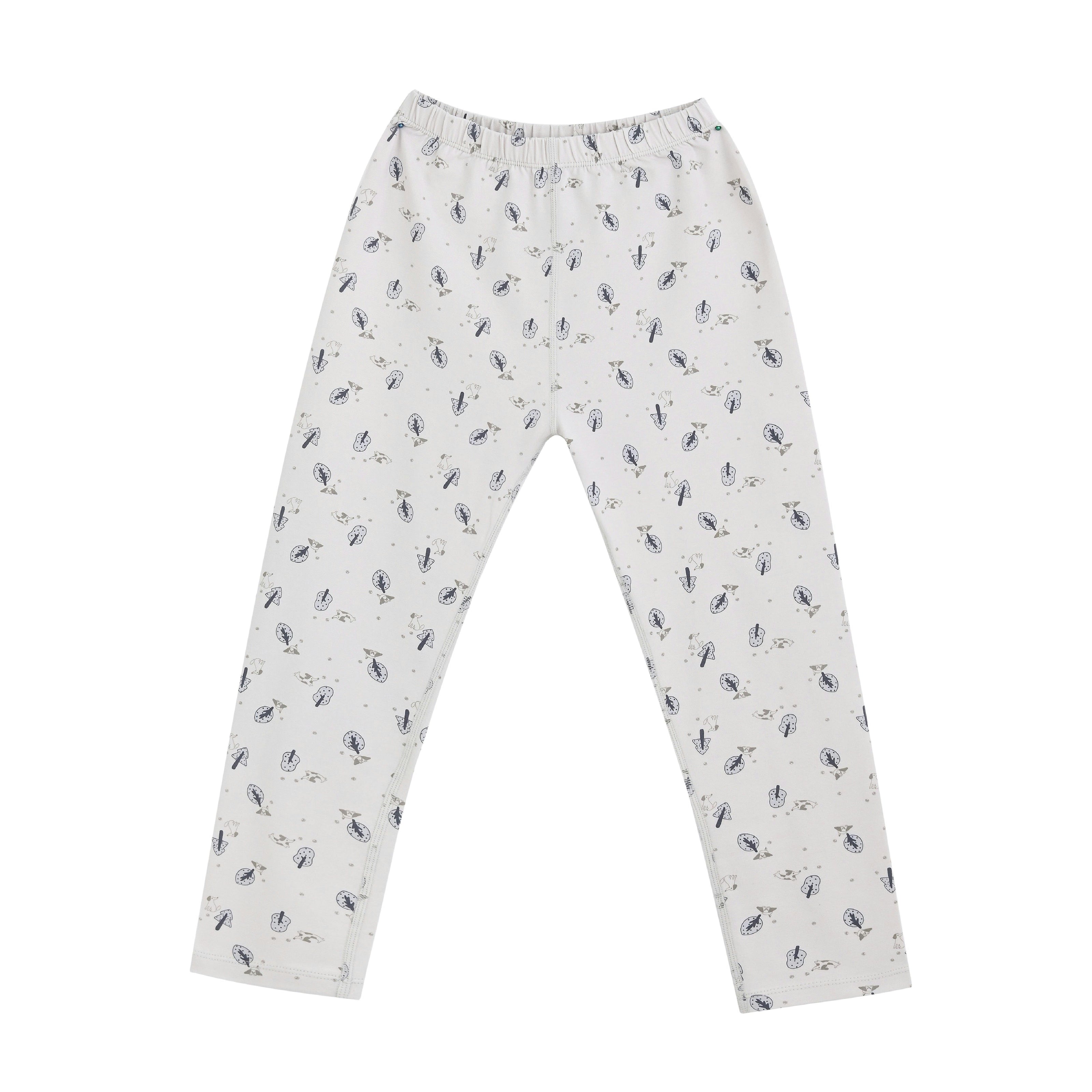 White Feather Cotton Pajama Set