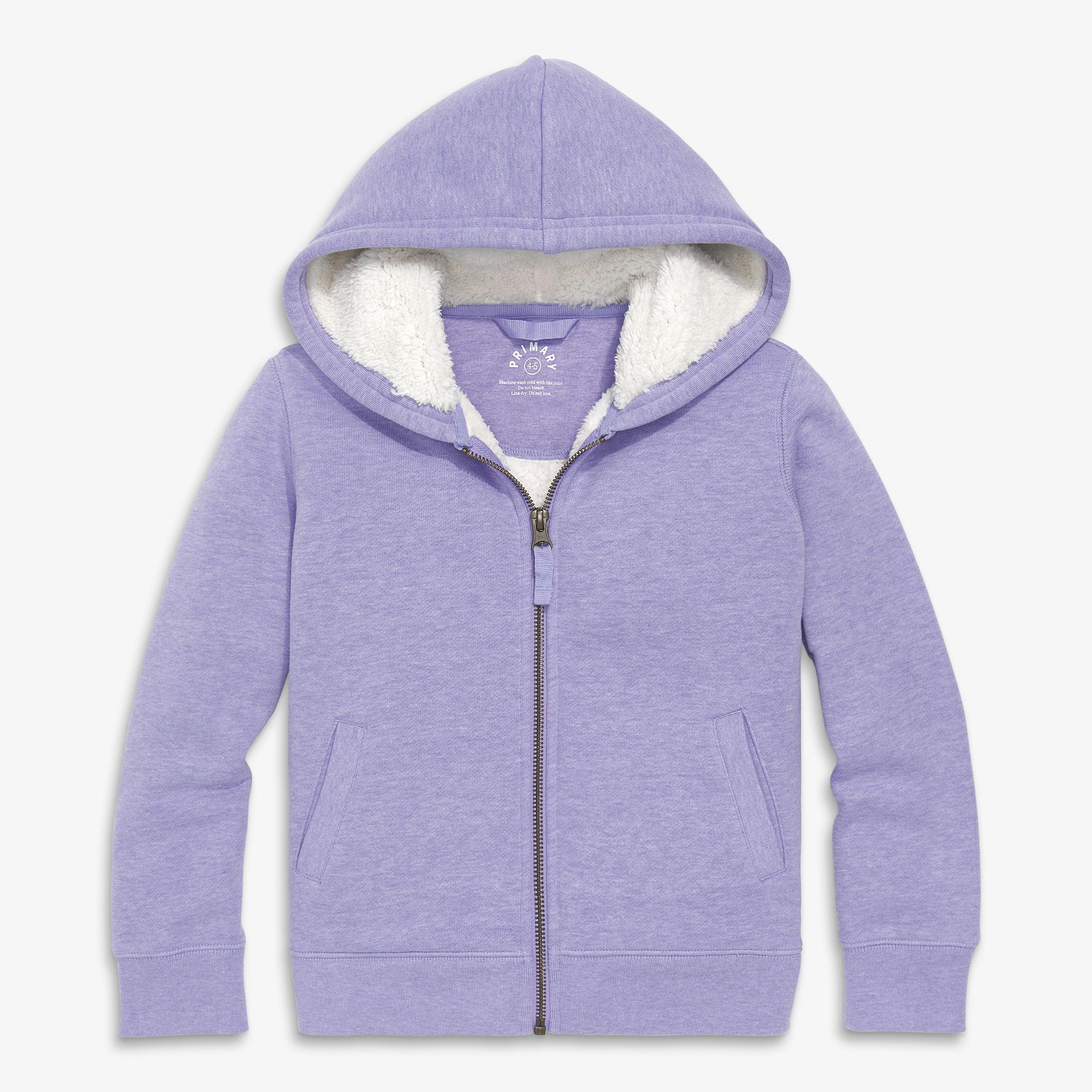 Kids teddy fleece-lined zip hoodie