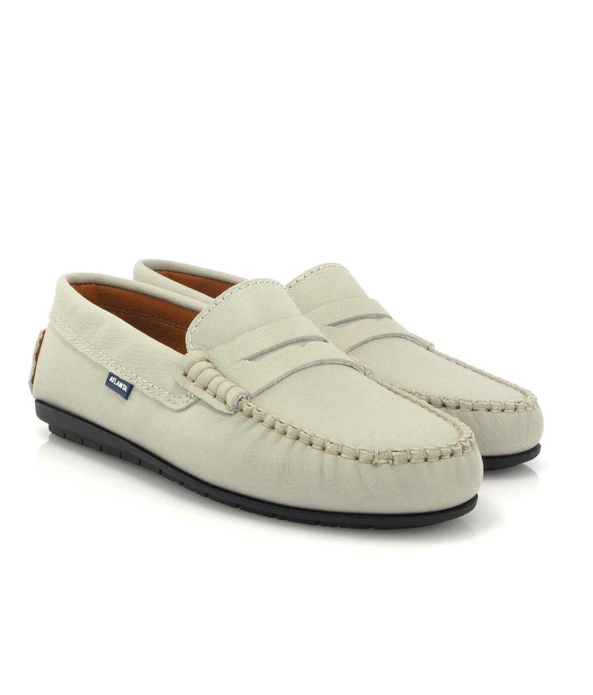 Penny 032 Walker Moccasins, light grey saffiano leather