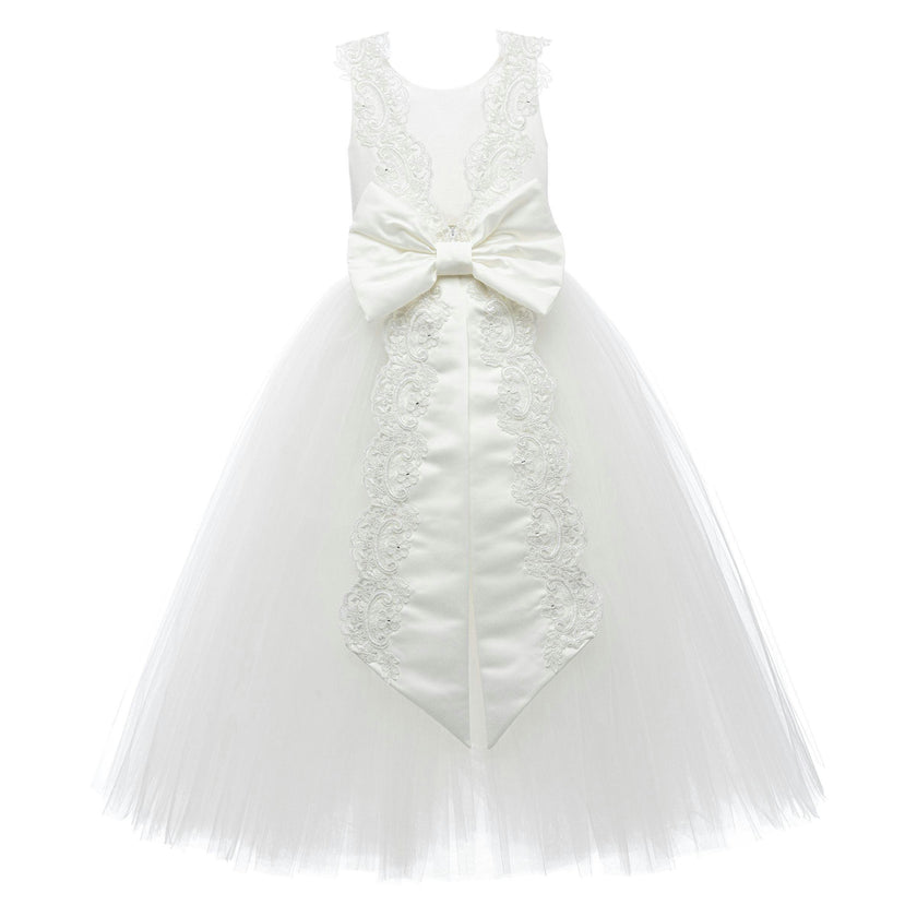 White Emilia Lace Waist Dress