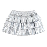 Silver Tiered Mini Skirt