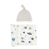 Stretch Knit Swaddle and Hat Set - Planets