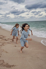 Denim Check Rolled Cuff Short Sleeve Shirt Dress