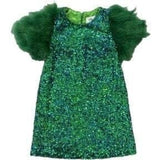 Feather Puff Sleeve Sequin Short Party Dress