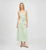 The Ame Skirt - Green Jacquard Stripe