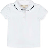 Organic Puff Sleeve Jersey Knit Polo, White