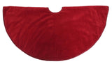 Luxurious Classic Velvet Garnet Red Christmas Tree Skirt 60"