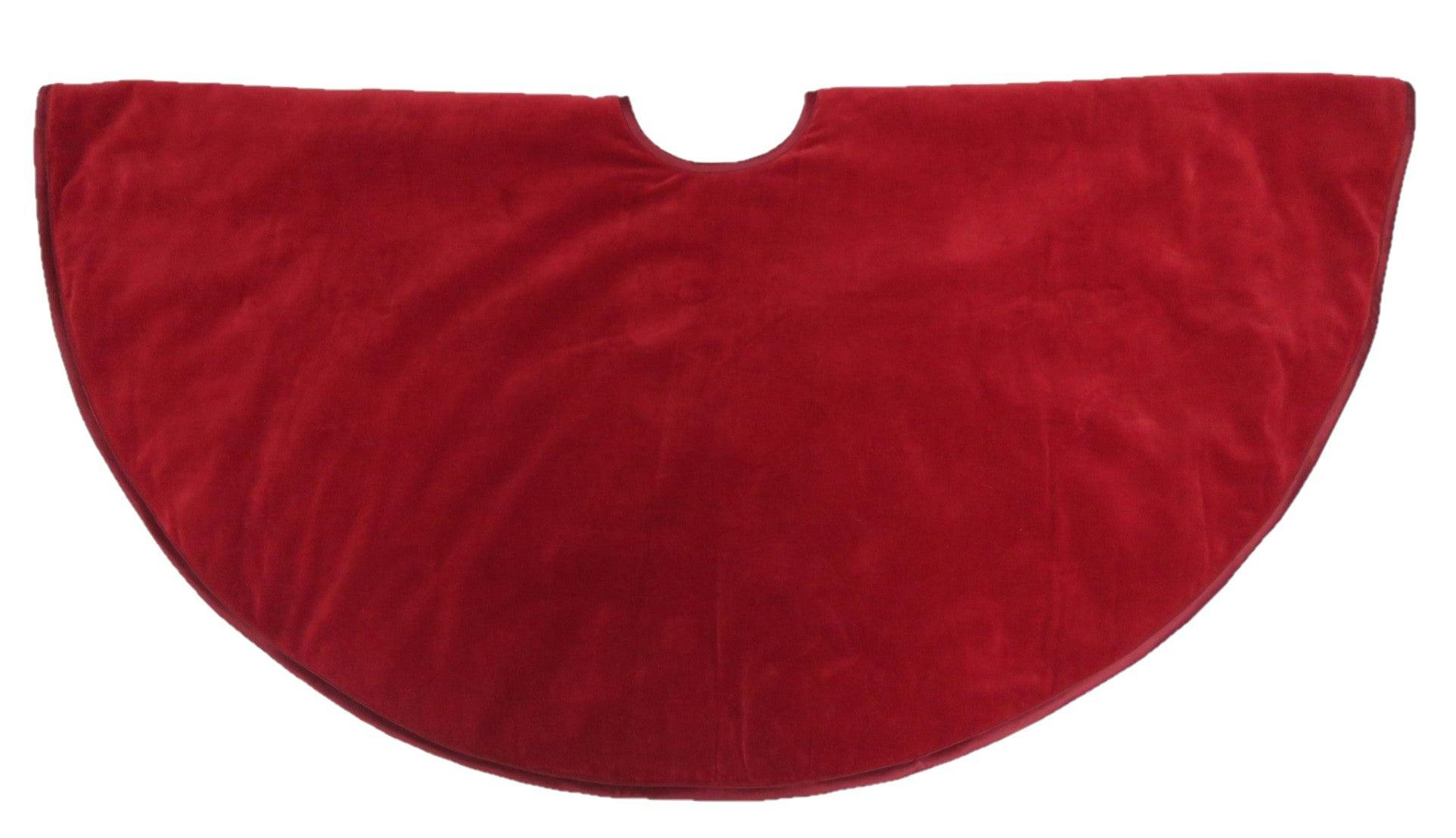 Luxurious Classic Velvet Garnet Red Christmas Tree Skirt 60