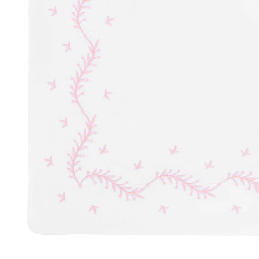 Embroidered Crib Sheet - Blush