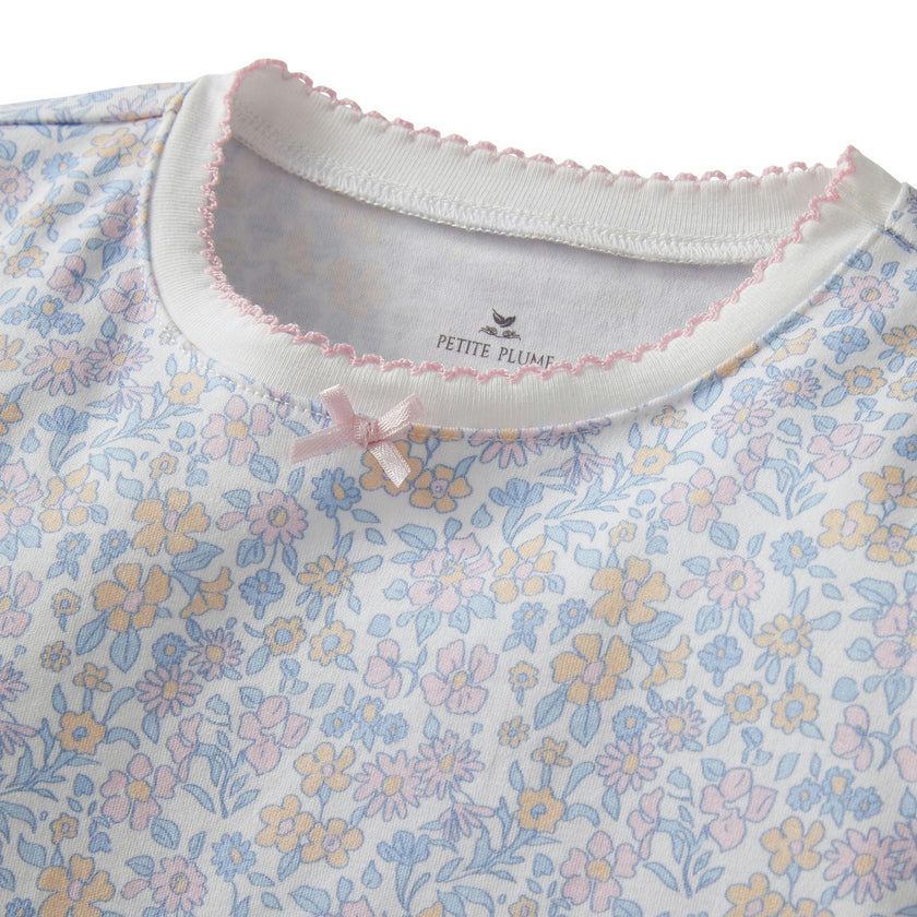 Kid's Pima Snug Fit Short Set in Fleur Blanche