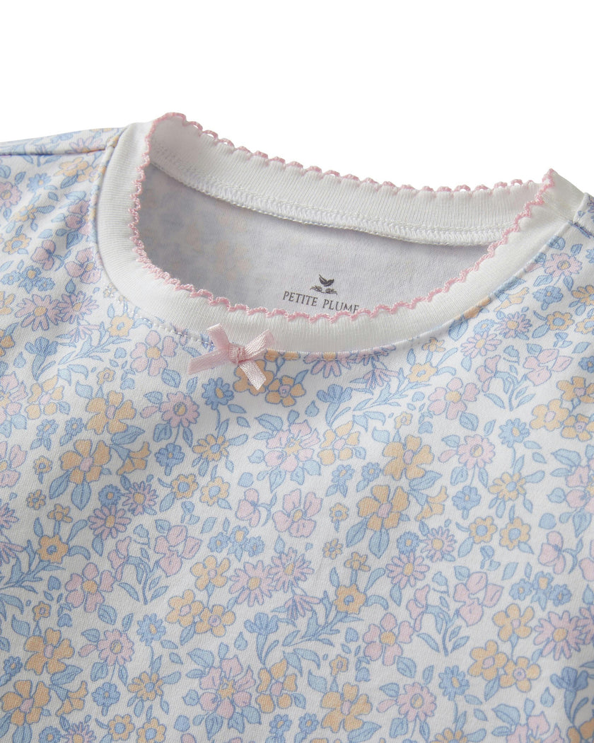 Kid's Pima Snug Fit Short Set in Fleur Blanche