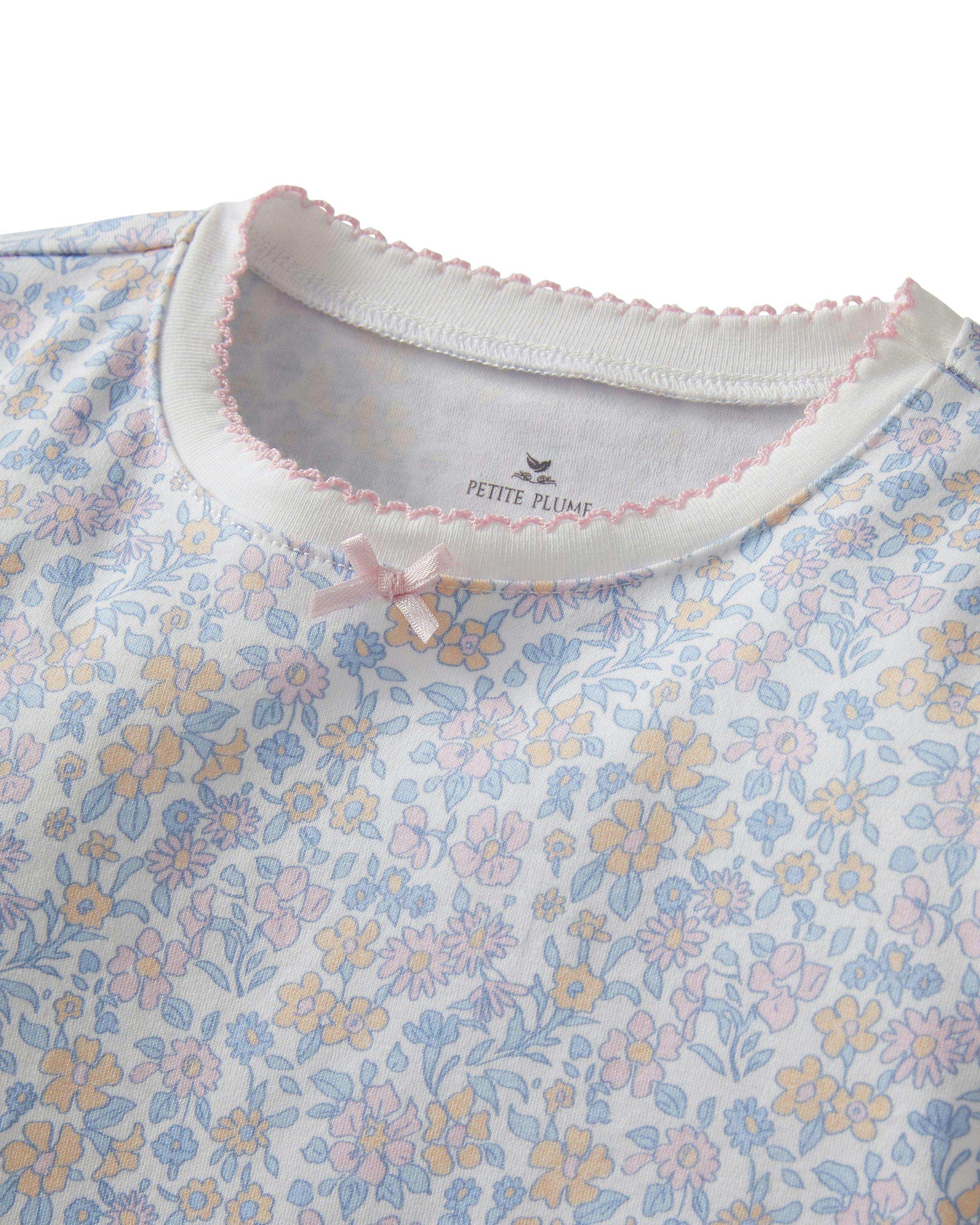 Kid's Pima Snug Fit Short Set in Fleur Blanche