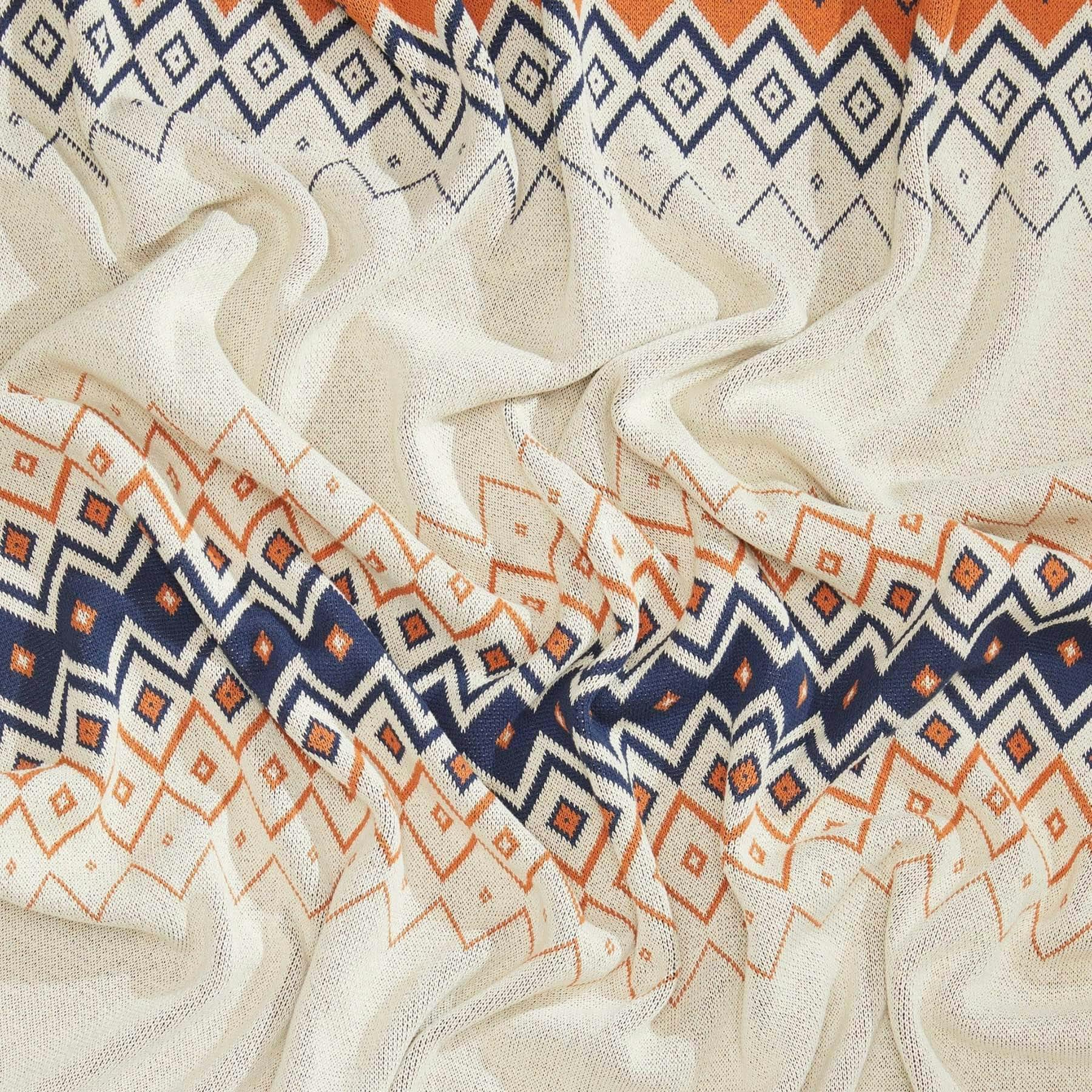 Cotton Sustainable Knit Throw Blanket | Vintage Icelandic