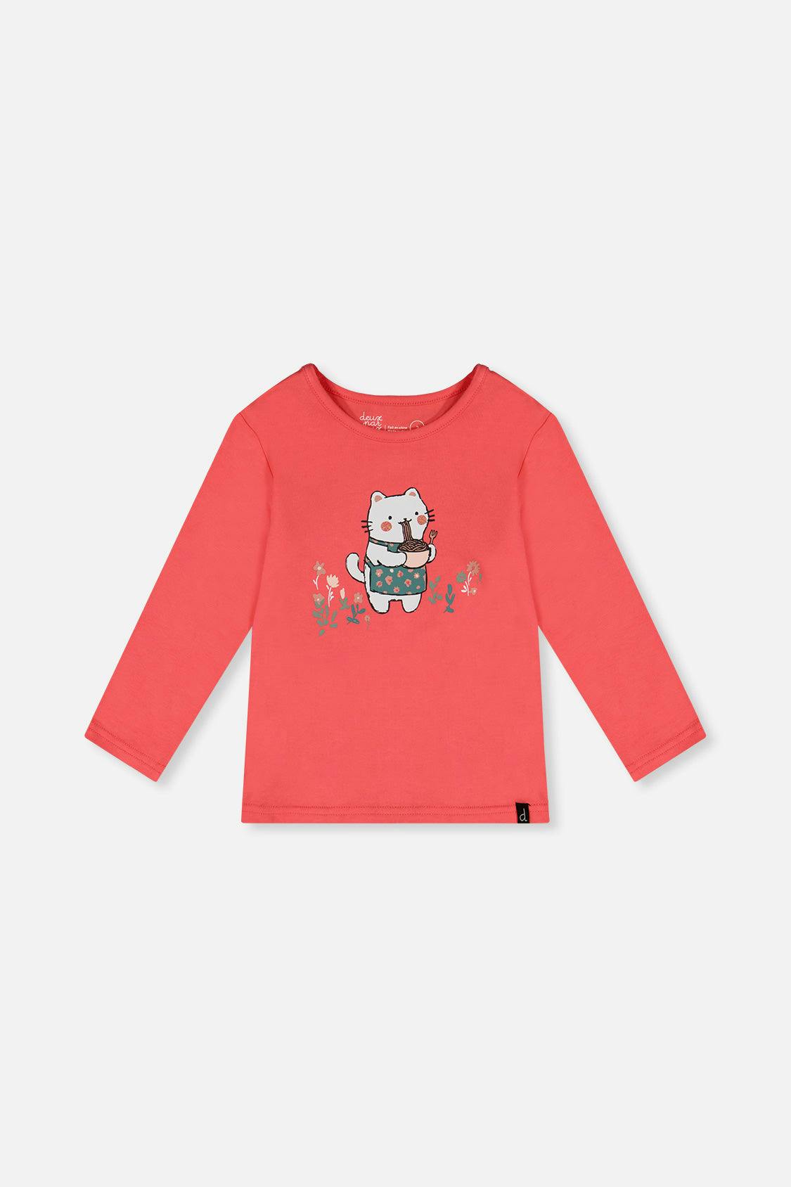 Organic Cotton Long Sleeve T-Shirt Coral Pink