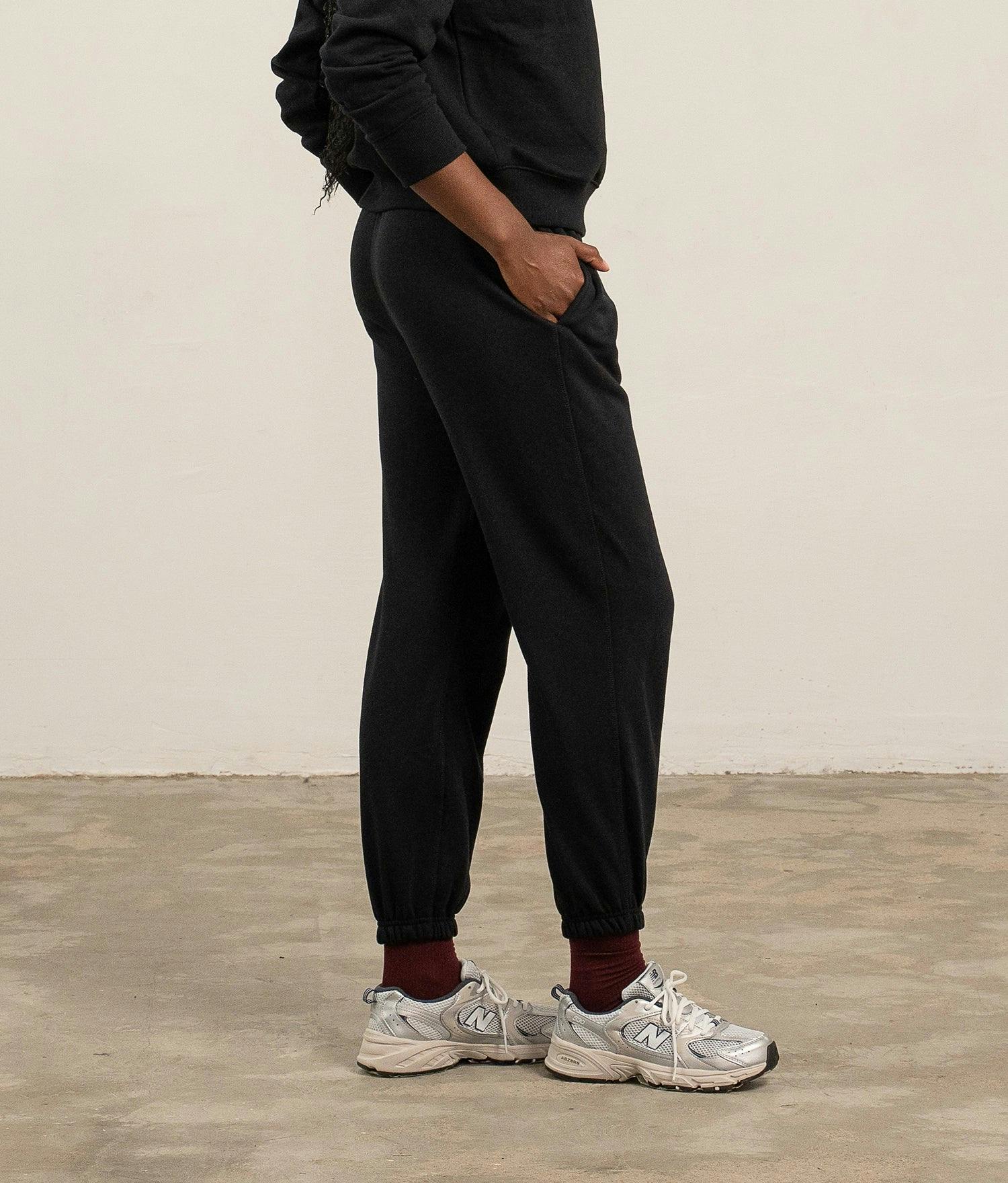 Womens Recycled Fleece Classic Sweatpant - Recycled Fleece - Black