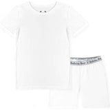 Milk White Bamboo Kids Pajama Short Set
