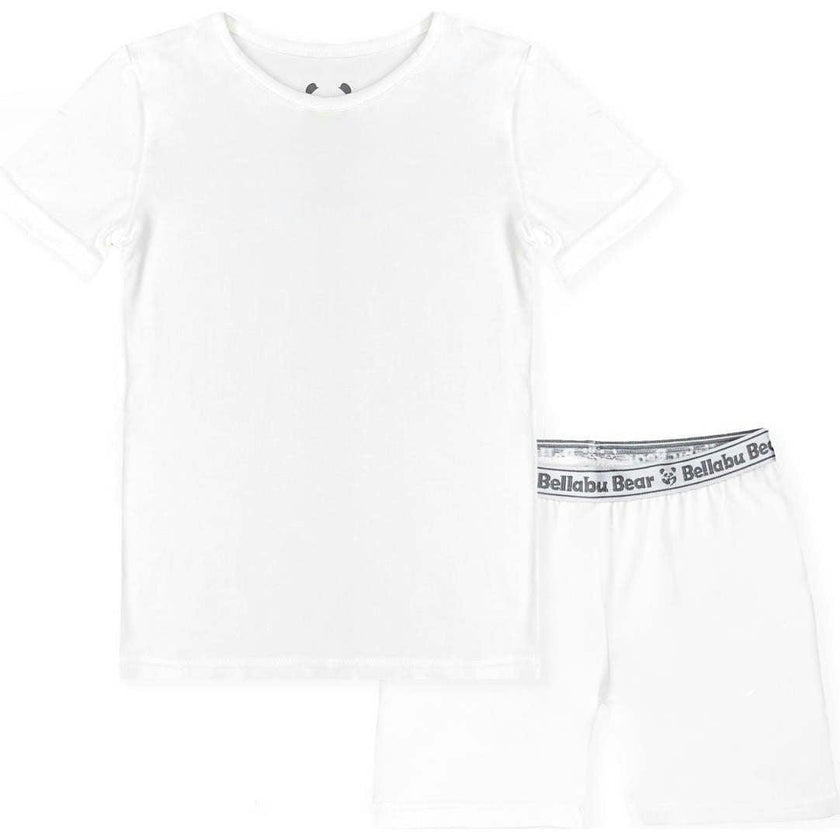 Milk White Bamboo Kids Pajama Short Set