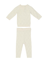 Diamond Pointelle Long Sleeve Top & Pant 2-Piece Set