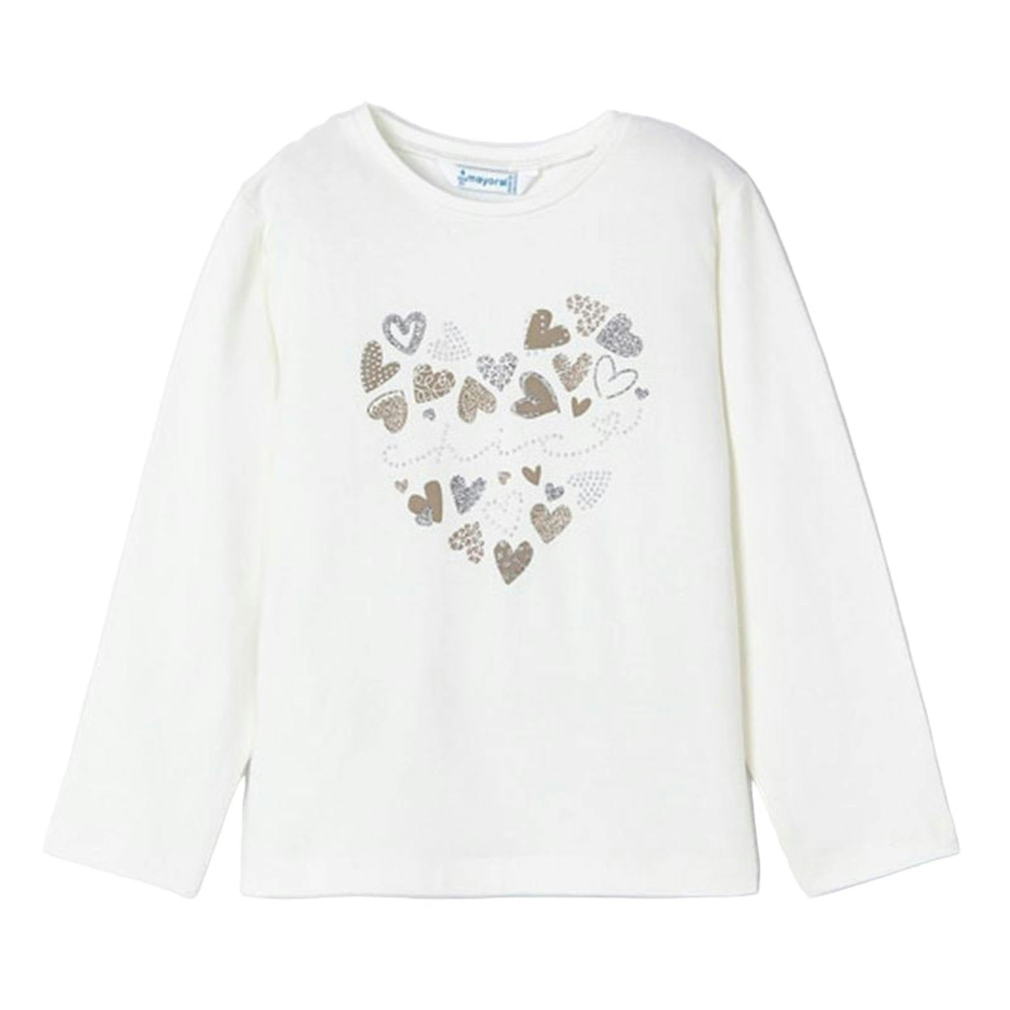 Ivory Kids Heart Applique T-Shirt