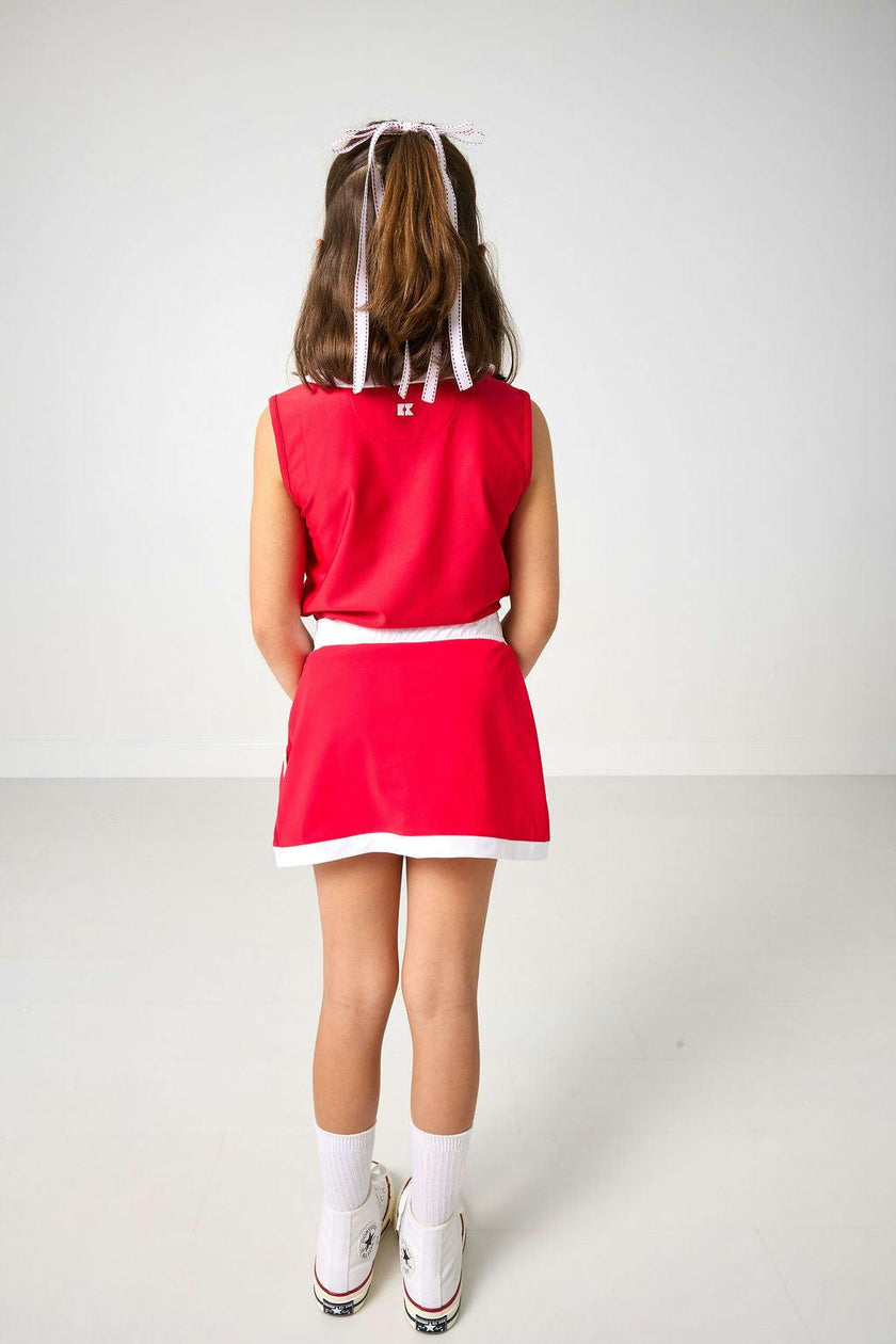 red/white retro power skort